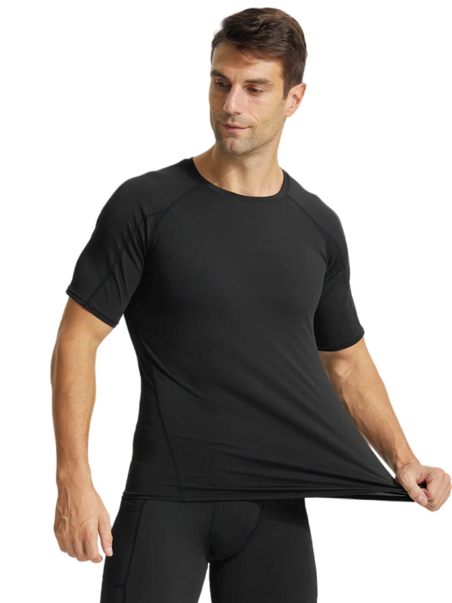 HoopDrip Men's Short Sleeve Compression Shirts